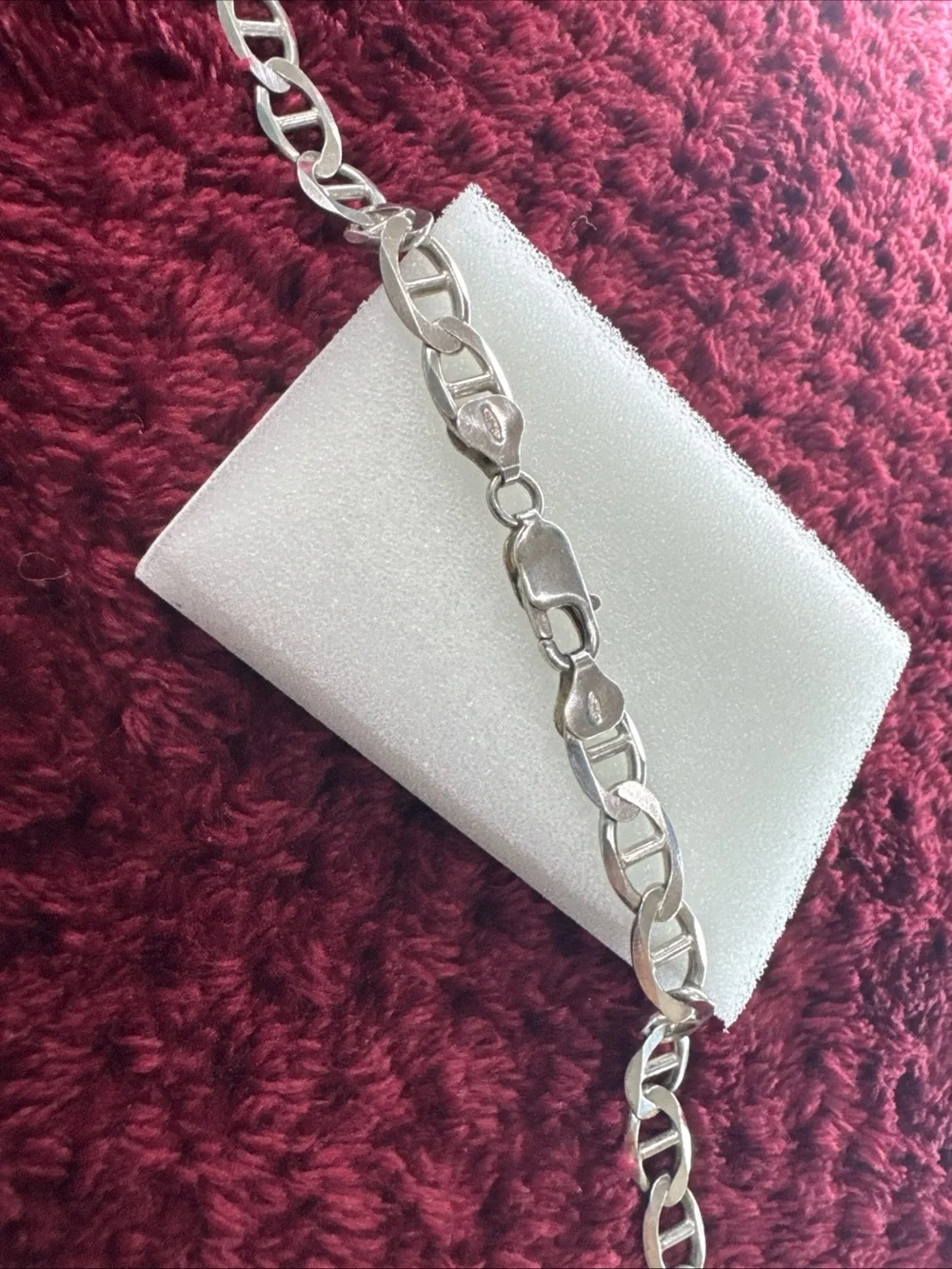 925 Sterling Silver Figaro Chain Necklace 22” 8mm 37.4g Two-Sided